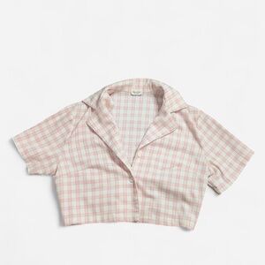 John Galt Women's Pink and Red Crop-top